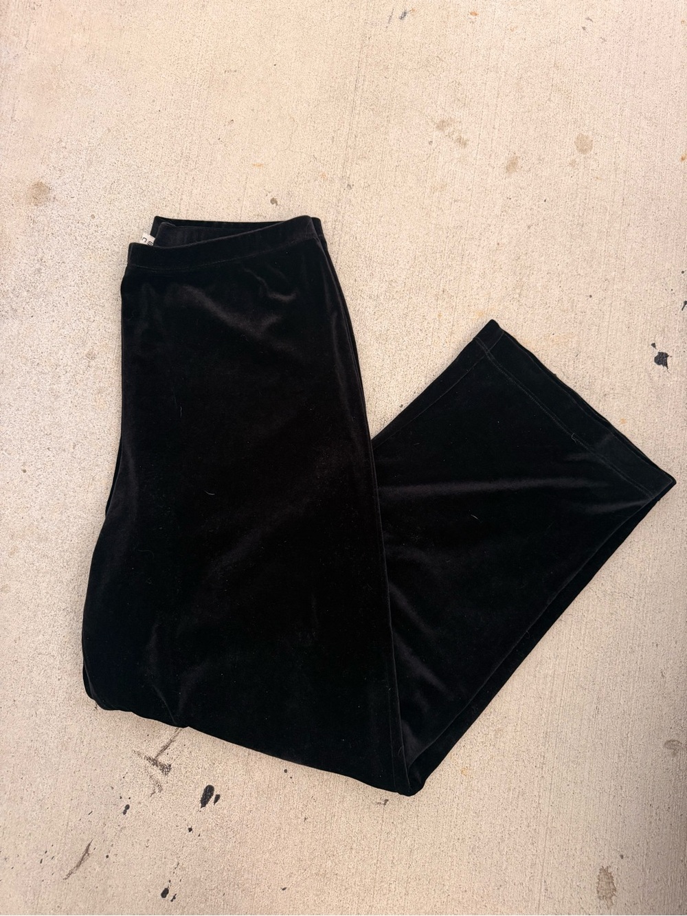 Notations Black Velvet Pants with Elastic Waist
